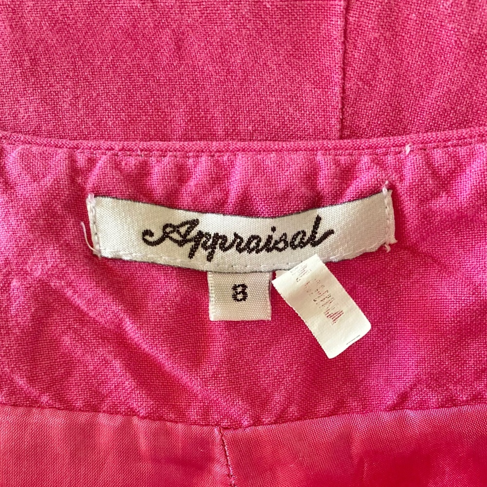 Appraisal women’s size 8 modest A-line midi-length hot pink high-waisted skirt - Picture 5 of 8